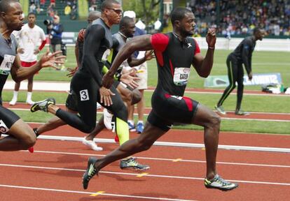 Justin Gatlin, en las semifinales de Oreg&oacute;n.