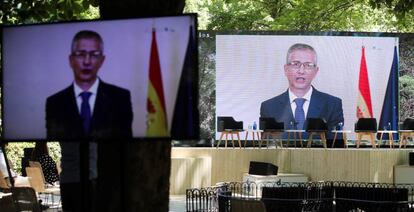 El gobernador del Banco de España, Pablo Hernández de Cos, en el Congreso DigitalES Summit 2021.