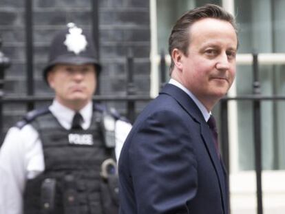 David Cameron en Downing Street el 8 de mayo.