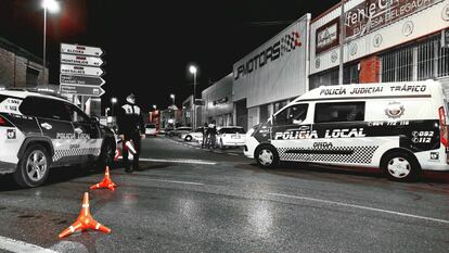 Un control de la Policía Local de Onda, en una imagen del Twitter municipal.