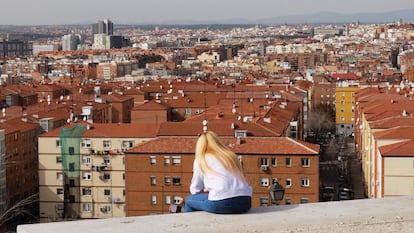 Vista de Madrid desde el parque del Cerro del Tío Pío, en Puente de Vallecas.