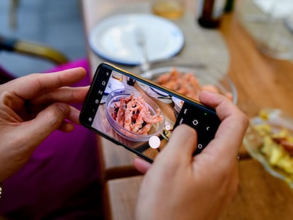 El Tipo que nunca cena en casa, que exige mantener su anonimato, en una cena en Valencia la pasada semana, en la que se registró fotográficamente los platos.