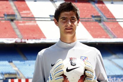 Courtois, en su presentación como jugador del Atlético.