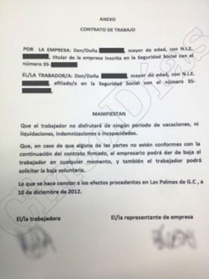 Imagen de un contrato real.