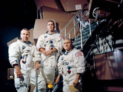 Los tres astronautas del 'Apolo 8': de ixquierda a derecha, James A. Lovell Jr., William A. Anders, y el comandante, Frank Borman.