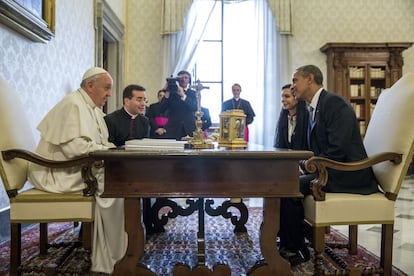 El Papa Francisco recibió a Obama en el Vaticano en marzo de 2014.