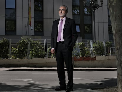 Juan Carlos Lentijo, presidente del Consejo de Seguridad Nuclear (CSN), el jueves en la sede de este organismo en Madrid.