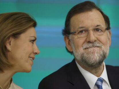 Dolores de Cospedal y Mariano Rajoy, este martes.