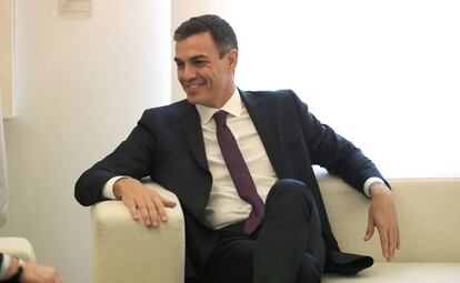 El presidente del Gobierno, Pedro Sánchez, en La Moncloa.