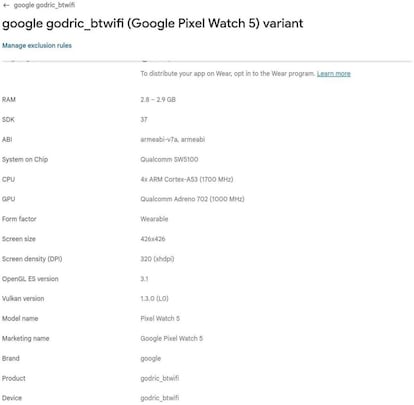 Google Pixel Watch 5 conocidas sus características