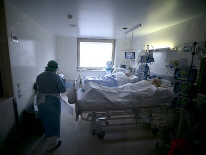 Pacientes de covid en el Hospital Gregorio Marañón de Madrid el pasado mes de julio.