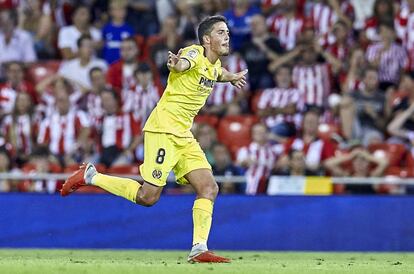 Pablo Fornals celebra su gol en San Mamés.