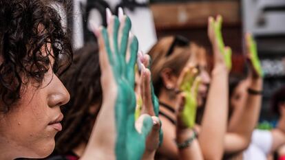 Manifestación de jóvenes ecologistas del movimiento Fridays for Future en Nápoles (Italia) este 6 de octubre.