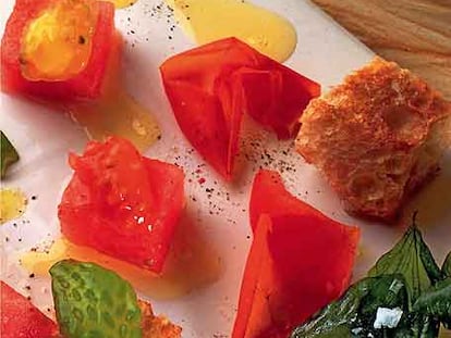 Propuesta de Alberto Herraiz: gazpacho de tomate, sandía y albahaca.