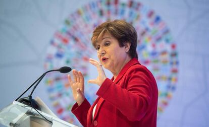 Kristalina Georgieva, diretora-gerente do FMI esta semana em Washington.