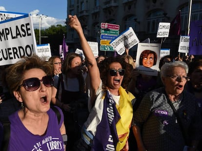 El pasado mayo hubo manifestaciones para reclamar un incremento del presupuesto para el Pacto de Estado contra la Violencia de Género.