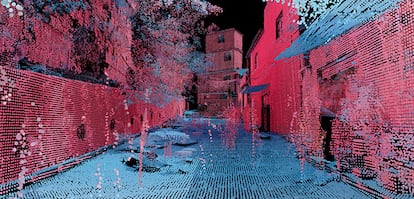 Imágenes generadas con escaneo láser (LiDAR) del proyecto Favelas 4D, una colaboración del MIT Senseable City Lab y el urbanista Washington Fajardo, que digitaliza la fisionomía de la favela de Rocinha, en Río de Janeiro (Brasil), para estudiar la estructura, las dinámicas urbanas y los retos de este asentamiento espontáneo.