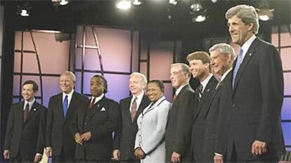 Los nueve candidatos demócratas para la presidencia de Estados Unidos en un debate el pasado 3 de mayo en Carolina del Sur.