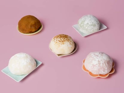 Mochis de diversos sabors de la pastisseria Takashi Ochiai.