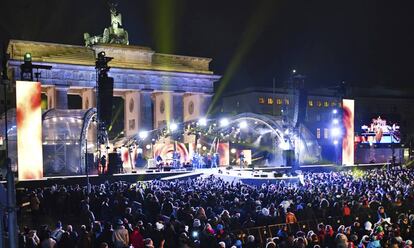 Escenario de la gran fiesta de Nochevieja de Berlín, el pasado 31 de diciembre.