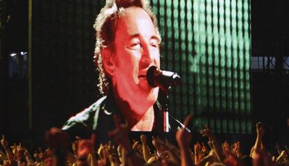 Bruce Springsteen during a concert in Barcelona in 2008.
