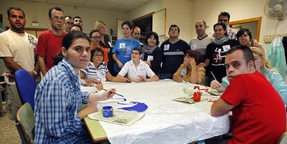 Participantes en el encierro, en el centro de discapacitados de La Torre, en Valencia. 