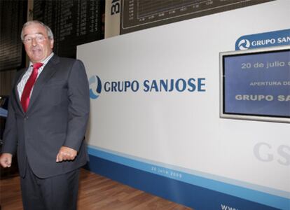 Jacinto Rey, presidente del grupo San José, en la apertura de la salida a la Bolsa de Madrid.