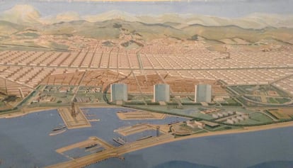 Dibuix original de Le Corbusier sobre el nucli antic de Barcelona per al Pla Macià.
