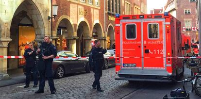 Policía tras el atropello en la ciudad de Münster.