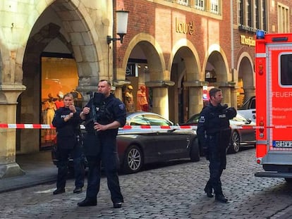 Policía tras el atropello en la ciudad de Münster.