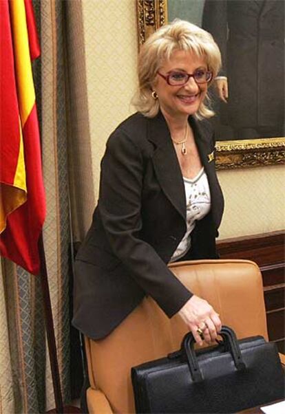 María Teresa Costa, antes de su comparecencia en el Congreso.