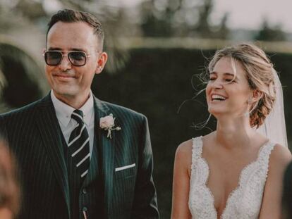 Risto Mejide y Laura Escanes, en el día de su boda, el 20 de mayo de 2017. 