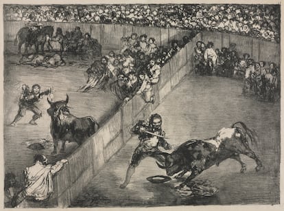 'Plaza partida', un grabado de Francisco de Goya sobre los toros.