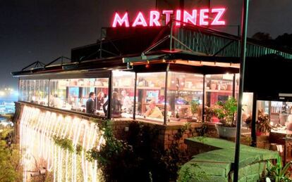 Terraza del restaurante Martínez, en plena montaña de Montjuïc, en Barcelona.