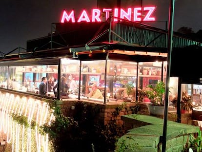 Terraza del restaurante Martínez, en plena montaña de Montjuïc, en Barcelona.