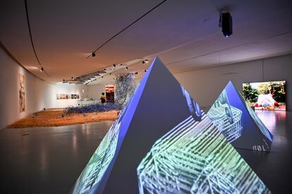 Main room of the exhibition 'Black Ancient Futures', at the MAAT in Lisbon.