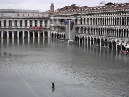 La plaza de San Marcos de Venecia, inundada el pasado noviembre por el 'acqua alta'.