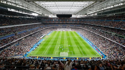 El Santiago Bernabéu, posible escenario de la final del Mundial 2030, en un partido de Liga de esta temporada.