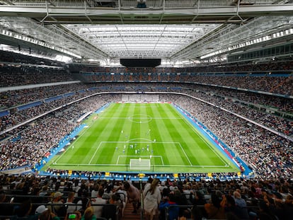 El Santiago Bernabéu, posible escenario de la final del Mundial 2030, en un partido de Liga de esta temporada.