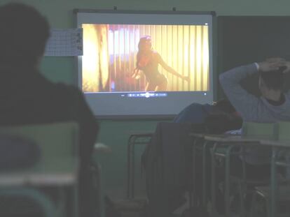 Taller contra la violencia machista en el instituto Julio Caro Baroja, de Fuenlabrada.