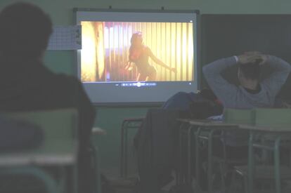 Taller contra la violencia machista en el instituto Julio Caro Baroja, de Fuenlabrada.