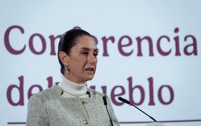 Claudia Sheinbaum, presidenta de México, en Palacio Nacional.