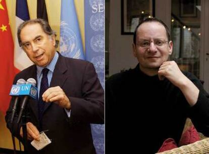 Juan Gabriel Valdés, ex embajador chileno en la ONU (izquierda), y Philippe Sands, abogado británico.