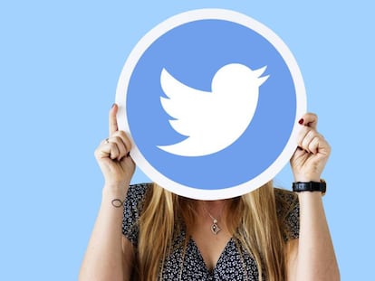 Logo redondo de Twitter con una chica