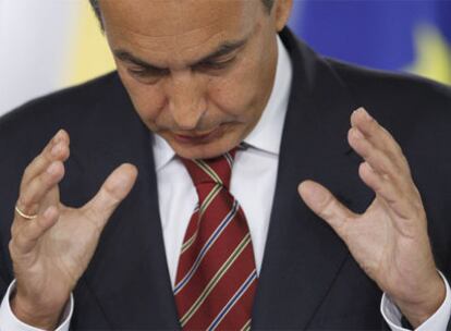 José Luis Rodríguez Zapatero, durante la rueda de prensa del pasado viernes.