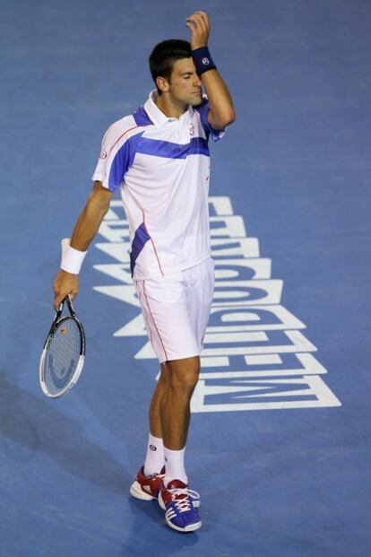 Djokovic, durante un partido del último Abierto de Australia.