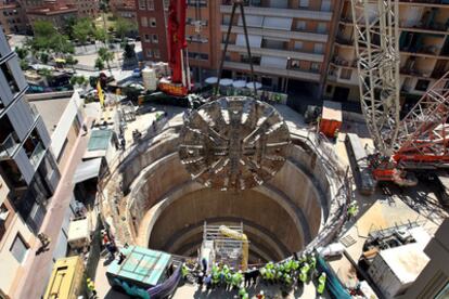 Obras de la línea 9 del metro de Barcelona.