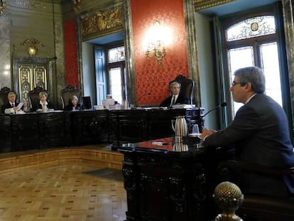 Francesc Homs, en el Tribunal Supremo en 2017 durante el juzgado por desobediencia por la celebración de la consulta independentista del 9-N.