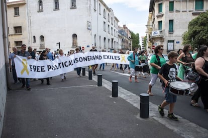 Manifestació a favor de l'alliberament dels polítics independentistes a Perpinyà.