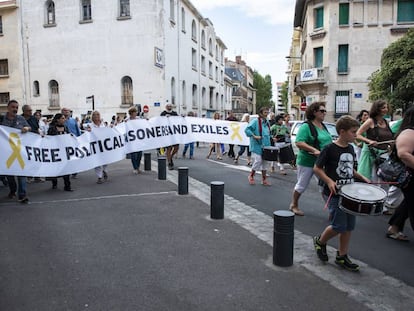 Manifestación a favor de la liberación de los políticos independentistas en Perpiñán.